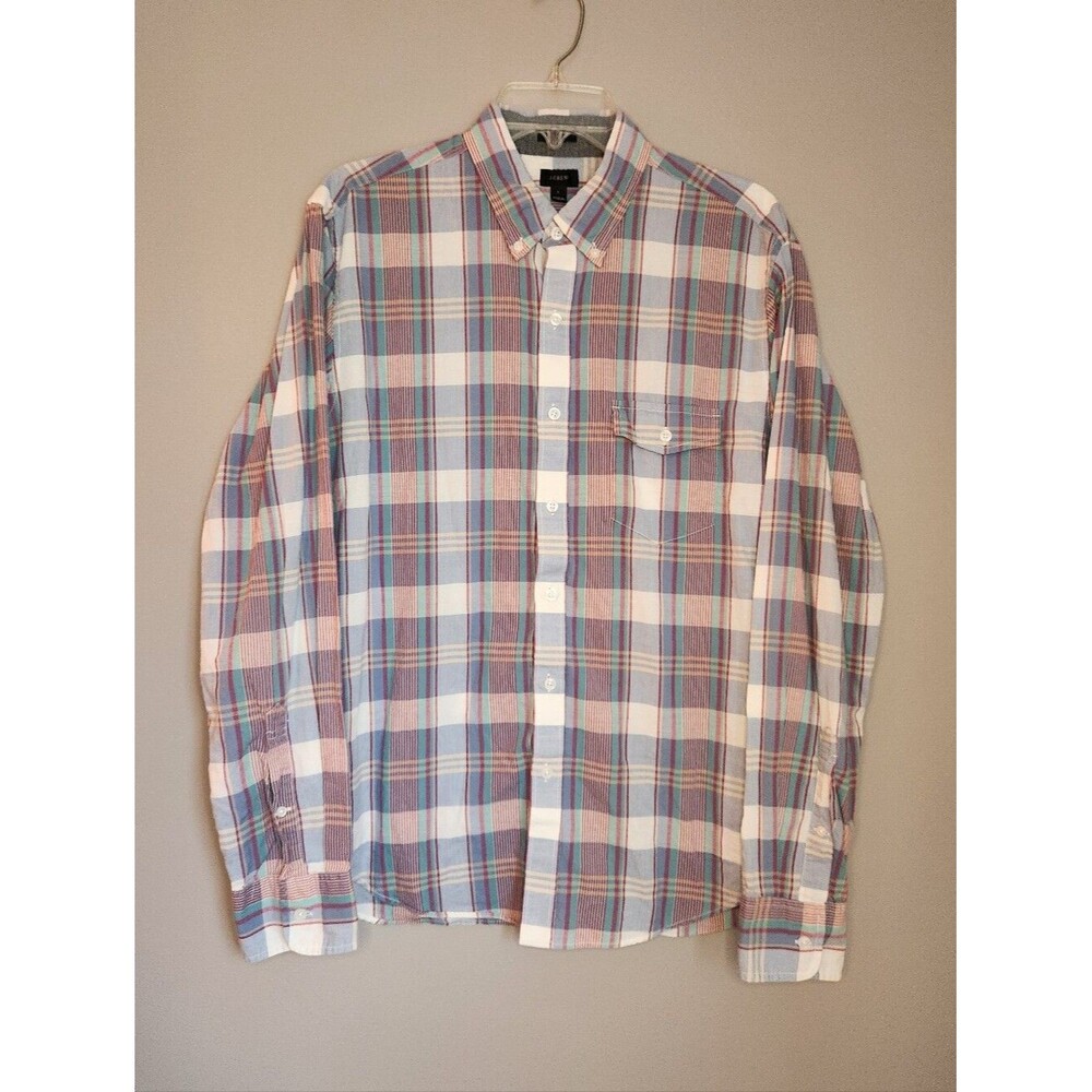 J. Crew Button-Down Plaid Men's Shirt Size Large